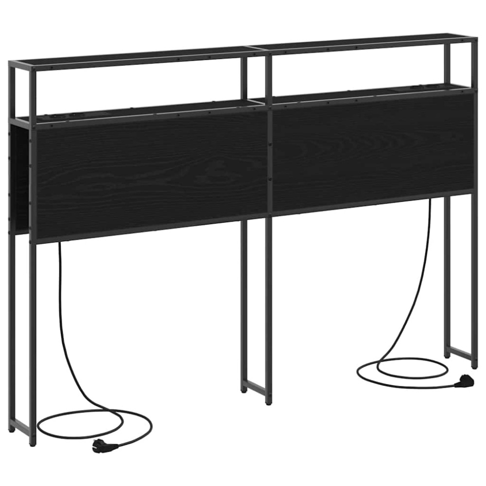 vidaXL Κεφαλάρι Αποθήκης με ράφι Μαύρη δρυς 120 cm Επεξεργασμένο ξύλο