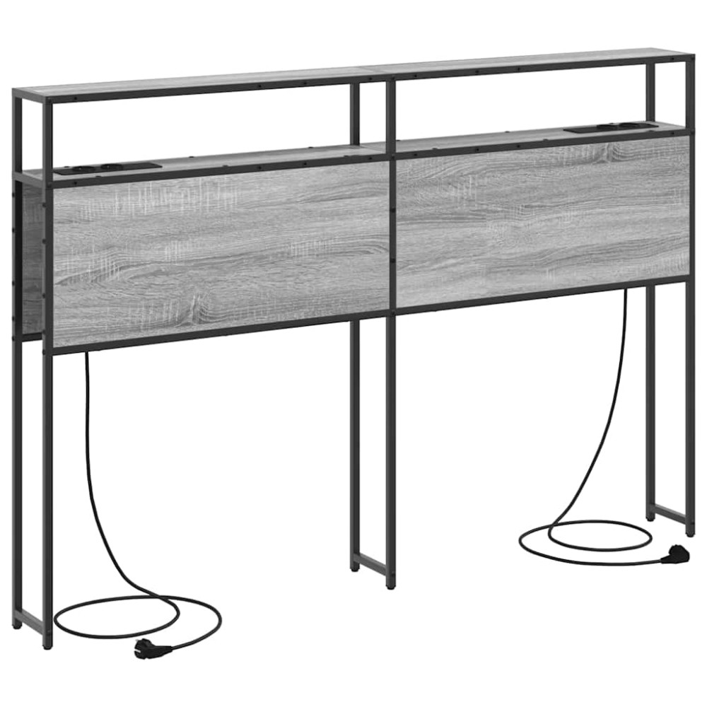 vidaXL Κεφαλάρι Αποθήκης με ράφι Γκρι sonoma 120 cm Επεξεργασμένο ξύλο