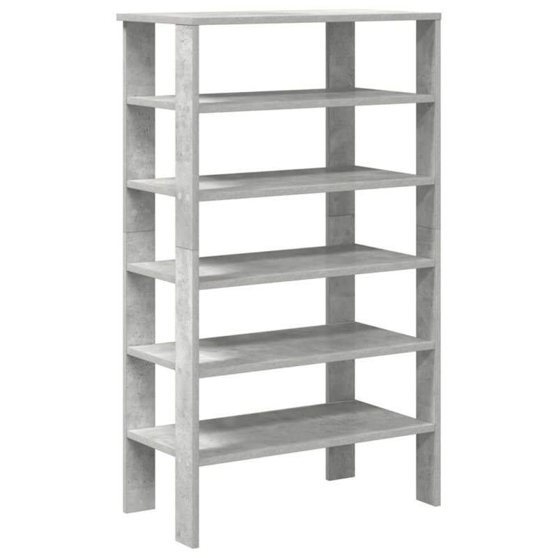 Ράφι παπουτσιών vidaXL Γκρι μπετόν 61x32x105 cm Κατασκευασμένο ξύλο