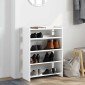 Ράφι παπουτσιών vidaXL Λευκό 60x25x81 cm Κατασκευασμένο ξύλο