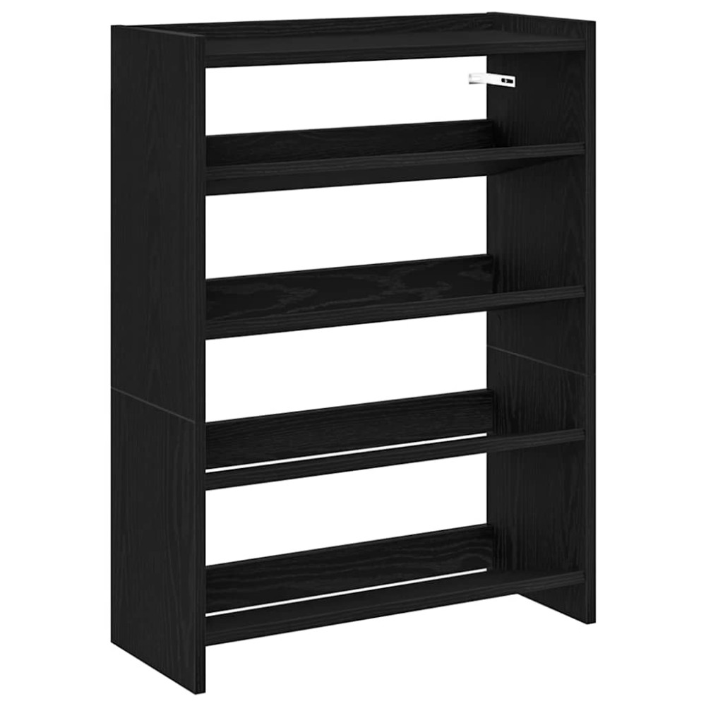 Ράφι παπουτσιών vidaXL Μαύρο 60x25x81 cm Κατασκευασμένο ξύλο
