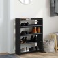 Ράφι παπουτσιών vidaXL Μαύρο 60x25x81 cm Κατασκευασμένο ξύλο