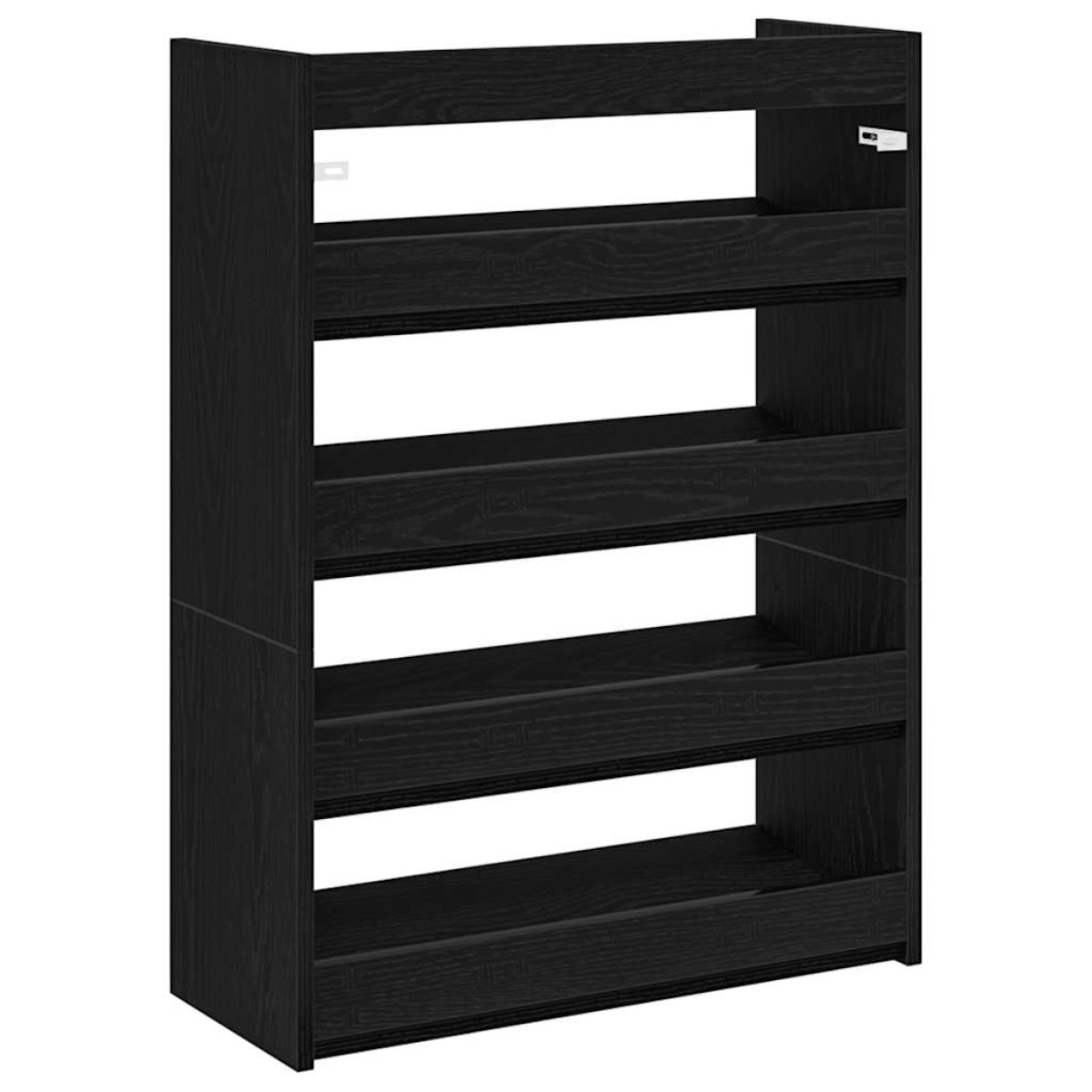 Ράφι παπουτσιών vidaXL Μαύρο 60x25x81 cm Κατασκευασμένο ξύλο
