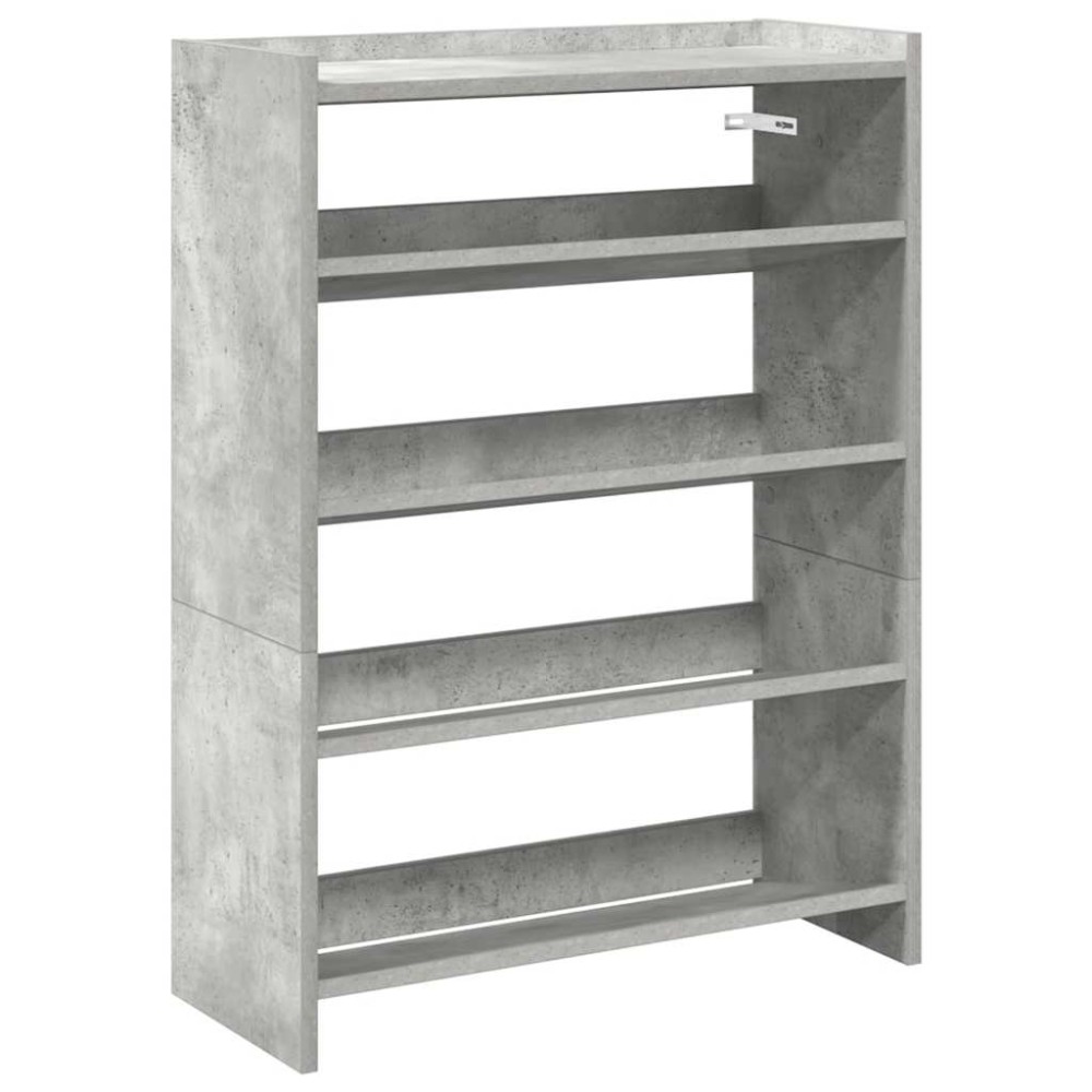 Ράφι παπουτσιών vidaXL Γκρι μπετόν 60x25x81 cm Κατασκευασμένο ξύλο