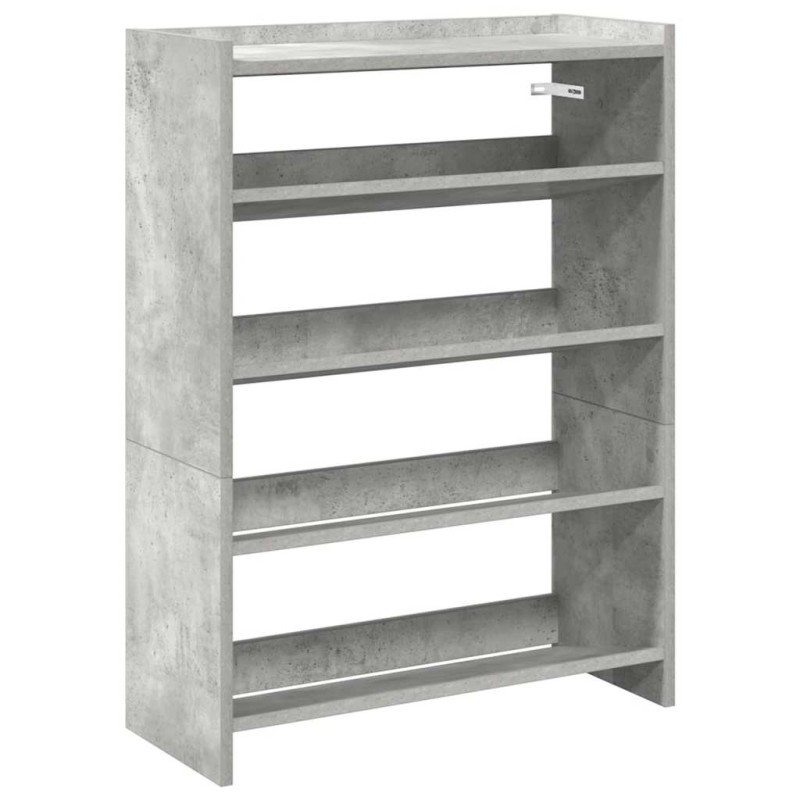 Ράφι παπουτσιών vidaXL Γκρι μπετόν 60x25x81 cm Κατασκευασμένο ξύλο