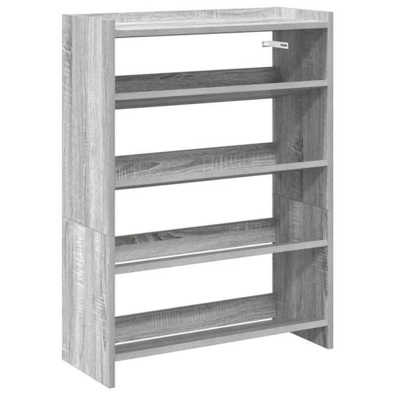 Ράφι παπουτσιών vidaXL Γκρι Sonoma 60x25x81 cm Κατασκευασμένο ξύλο