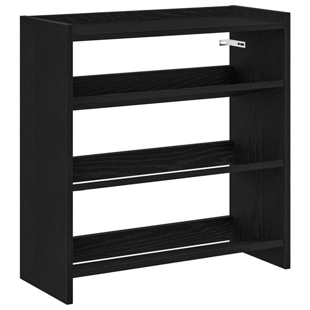 Ράφι παπουτσιών vidaXL Μαύρο 60x25x62 cm Κατασκευασμένο ξύλο