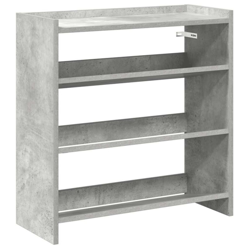 Ράφι παπουτσιών vidaXL Γκρι μπετόν 60x25x62 cm Κατασκευασμένο ξύλο