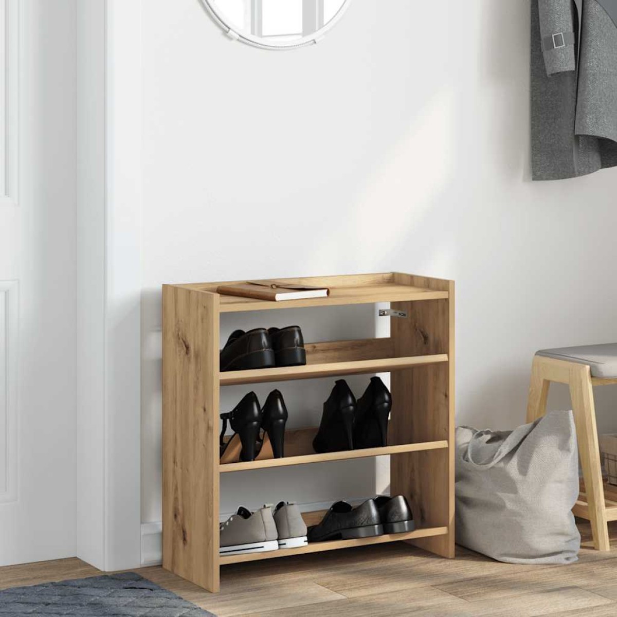 Ράφι παπουτσιών vidaXL Artisan Oak 60x25x62 cm Κατασκευασμένο ξύλο