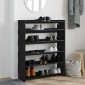 Ράφι παπουτσιών vidaXL Μαύρο 80x25x100 cm Κατασκευασμένο ξύλο