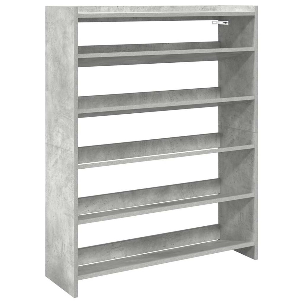Ράφι παπουτσιών vidaXL Γκρι μπετόν 80x25x100 cm Κατασκευασμένο ξύλο