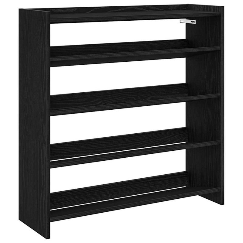 Ράφι παπουτσιών vidaXL Μαύρο 80x25x81 cm Κατασκευασμένο ξύλο