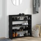 Ράφι παπουτσιών vidaXL Μαύρο 80x25x81 cm Κατασκευασμένο ξύλο