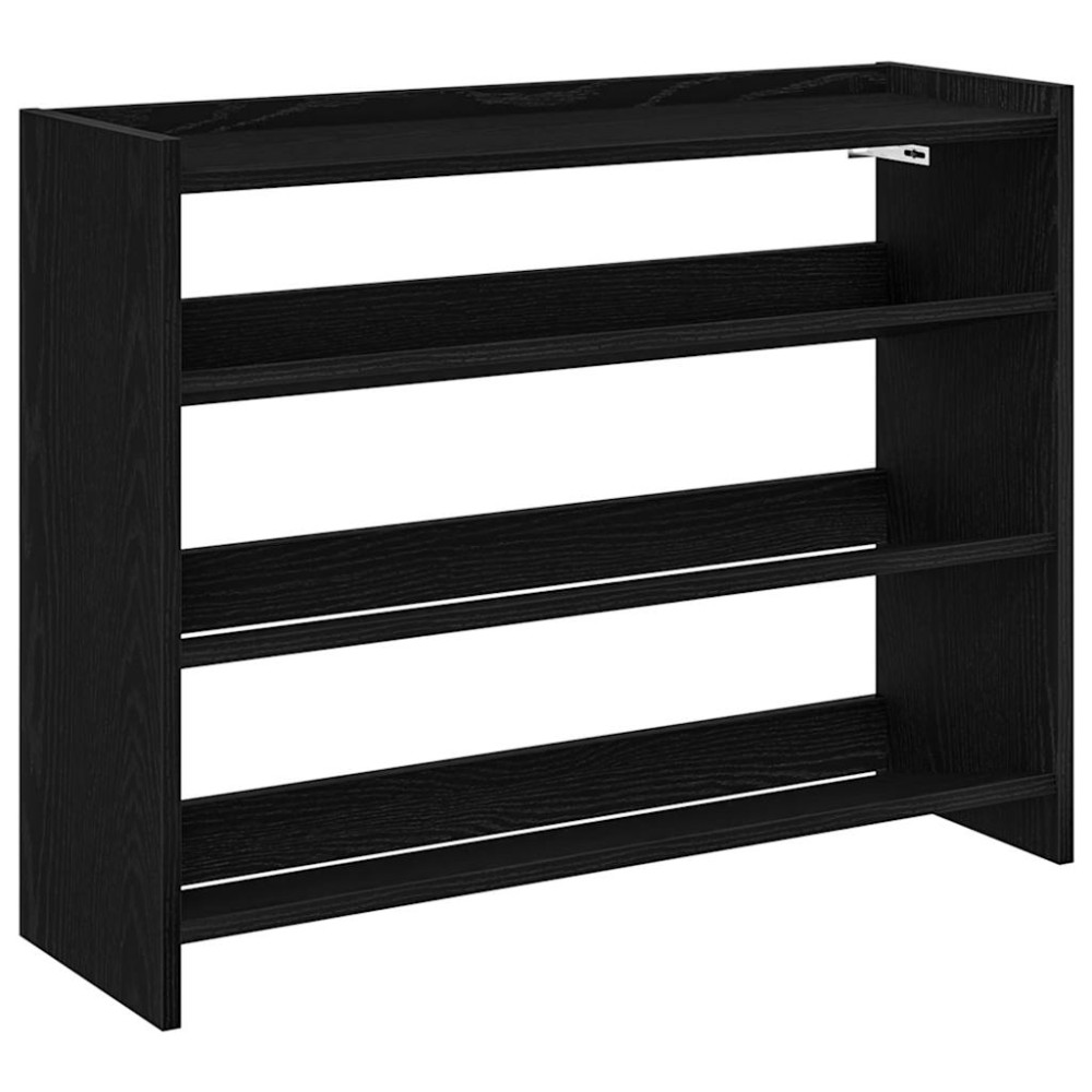 Ράφι παπουτσιών vidaXL Μαύρο 80x25x62 cm Κατασκευασμένο ξύλο
