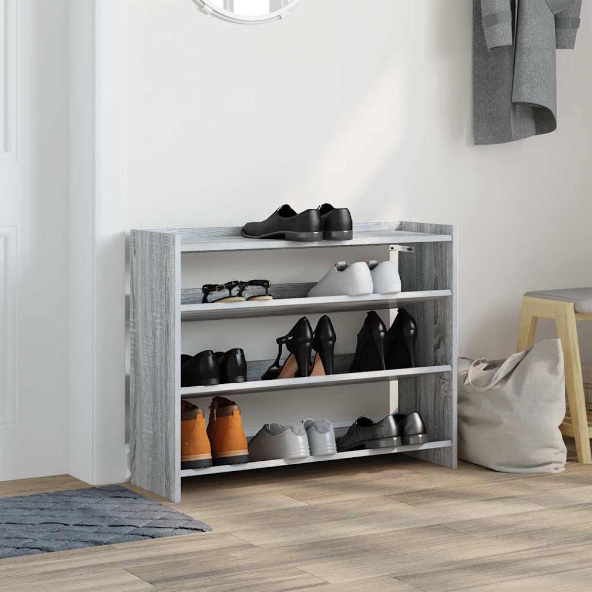 Ράφι παπουτσιών vidaXL Γκρι Sonoma 80x25x62 cm Κατασκευασμένο ξύλο