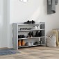 Ράφι παπουτσιών vidaXL Γκρι Sonoma 80x25x62 cm Κατασκευασμένο ξύλο