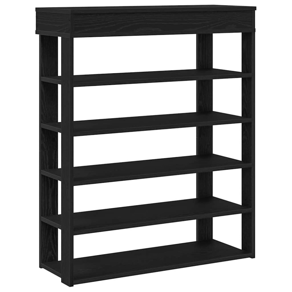 Ράφι παπουτσιών vidaXL Μαύρο 80x30x98 cm Κατασκευασμένο ξύλο