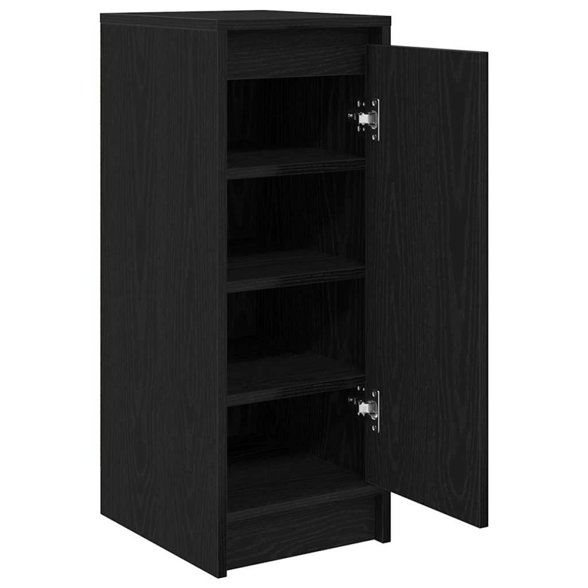 vidaXL Παπουτσοθήκη Μαύρη βελανιδιά 29,5x34x76 εκ. Επεξεργασμένο Ξύλο
