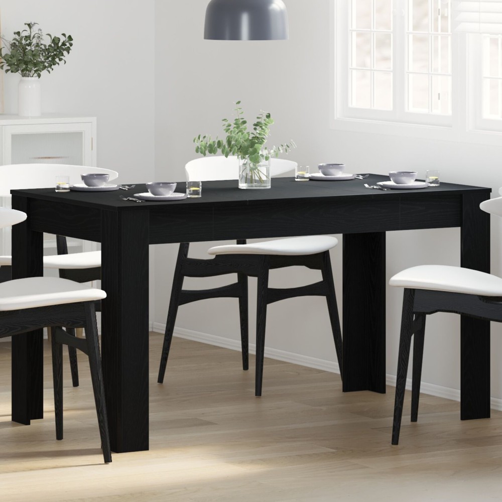 vidaXL Τραπέζι Τραπεζαρίας Μαύρο Δρυς 140x74,5x76 εκ. Φτιαγμένο από ξύλο
