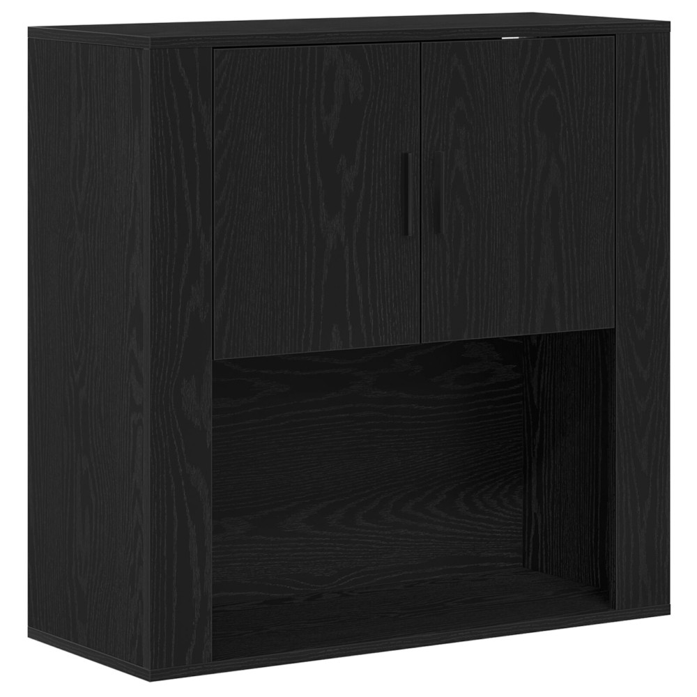 vidaXL Ντουλάπια Τοίχου Μαύρο Δρυς 80x33x80 εκ. Επεξεργασμένο Ξύλο
