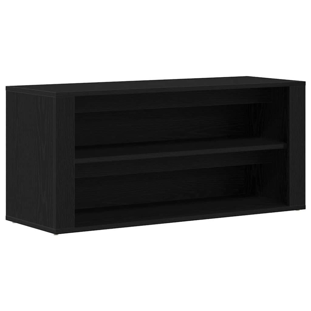 vidaXL Παγκάκι Παπουτσιών Μαύρο Δρυς 100x35x45 εκ. από Τεχνητό Ξύλο