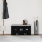 vidaXL Παγκάκι Παπουτσιών Μαύρο Δρυς 100x35x45 εκ. από Τεχνητό Ξύλο
