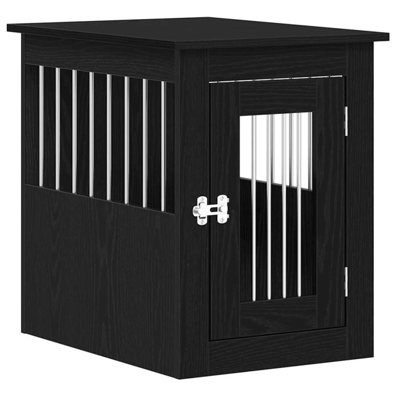 vidaXL Έπιπλα Κλουβιού για Σκύλους Μαύρο Δρυς 45 x 62 x 59 εκ. από Τεχνητό Ξύλο