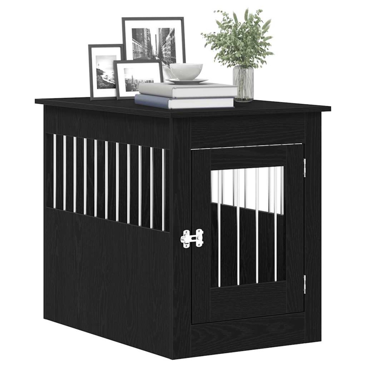 vidaXL Έπιπλα Κλουβιού για Σκύλους Μαύρο Δρυς 55x80x68 εκ. από Τεχνητό Ξύλο