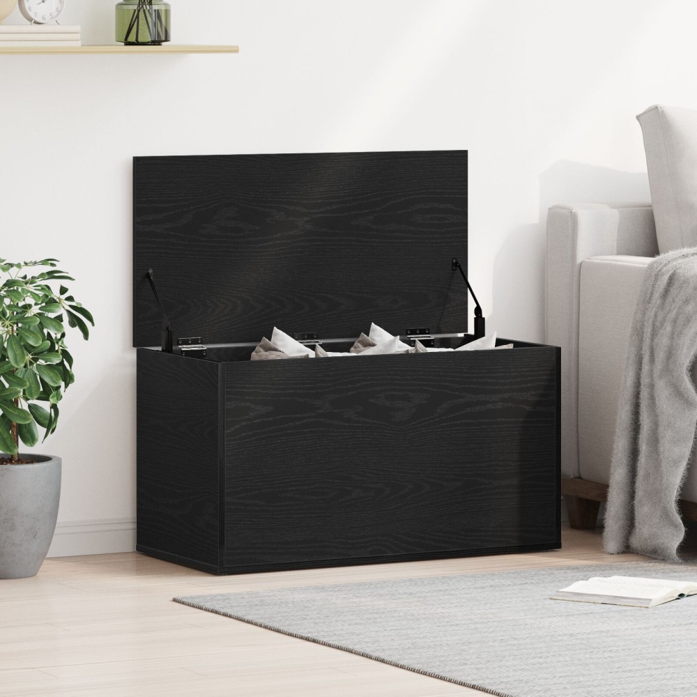 vidaXL Κουτί Αποθήκευσης Μαύρος Δρυς 84x42x46 εκ. Ξύλο επεξεργασμένο