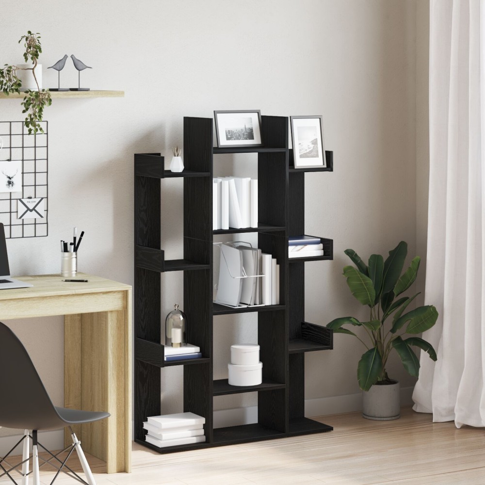 vidaXL Βιβλιοθήκη Μαύρης Δρυς 86x25,5x140 εκ από Επεξεργασμένο Ξύλο