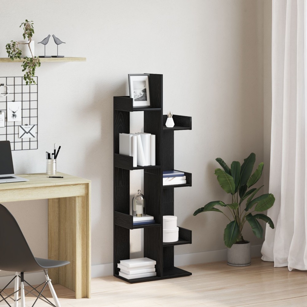 vidaXL Βιβλιοθήκη Μαύρη Δρυς 48x25,5x140 εκ. Φτιαγμένο από Ξύλο