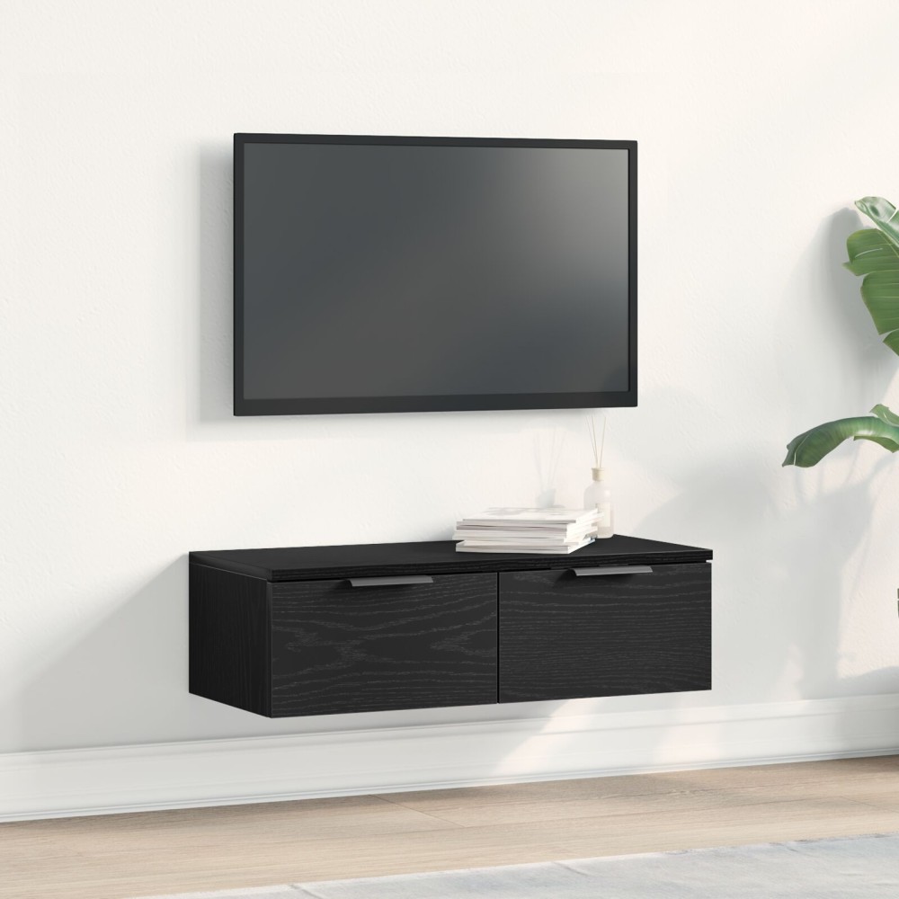 VidaXL Μαύρος δρυός τοίχου ντουλάπα 68x30x20 εκ. από κατασκευασμένο ξύλο