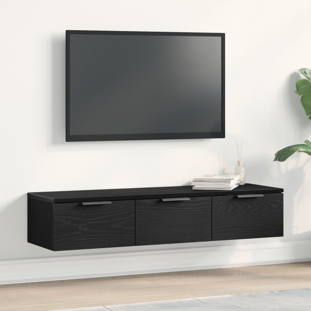 vidaXL Μαύρος Ξύλινος Τοίχος Ντουλάπι 102x30x20 εκ Κατασκευασμένο από Επεξεργασμένο Ξύλο