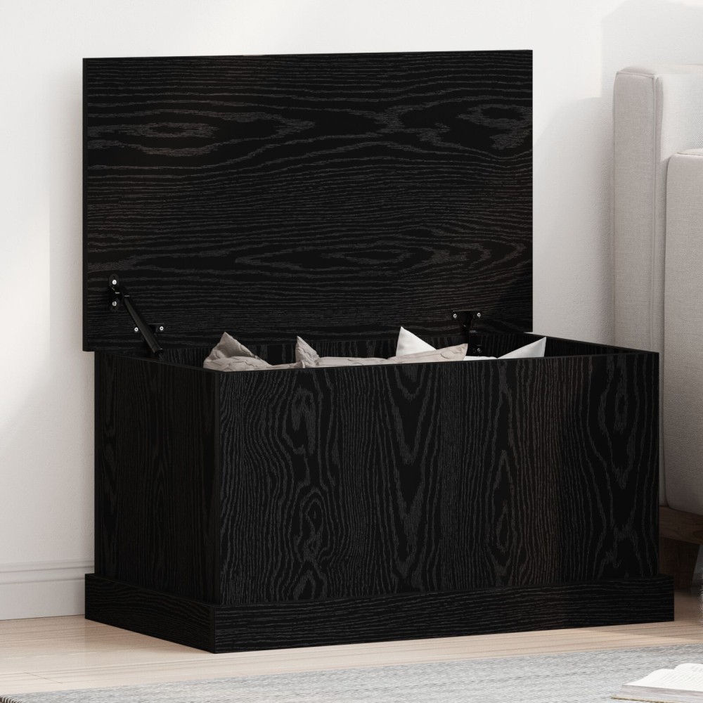 vidaXL Κουτί Αποθήκευσης Μαύρο Δρυς 70x40x38 εκ. Κατασκευασμένο Ξύλο