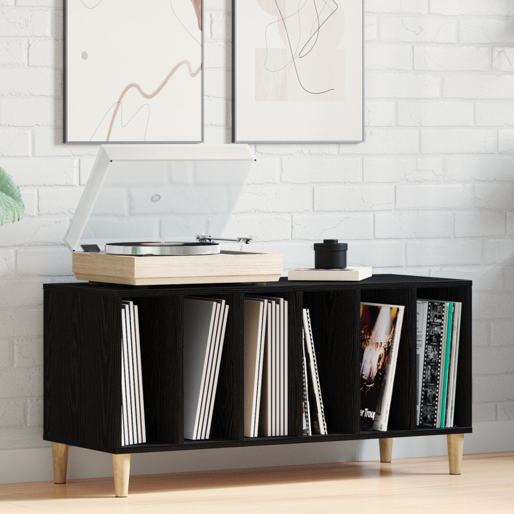 vidaXL Ντουλάπι Δίσκων Μαύρο Δρυς 100x38x48 εκ Επεξεργασμένο Ξύλο