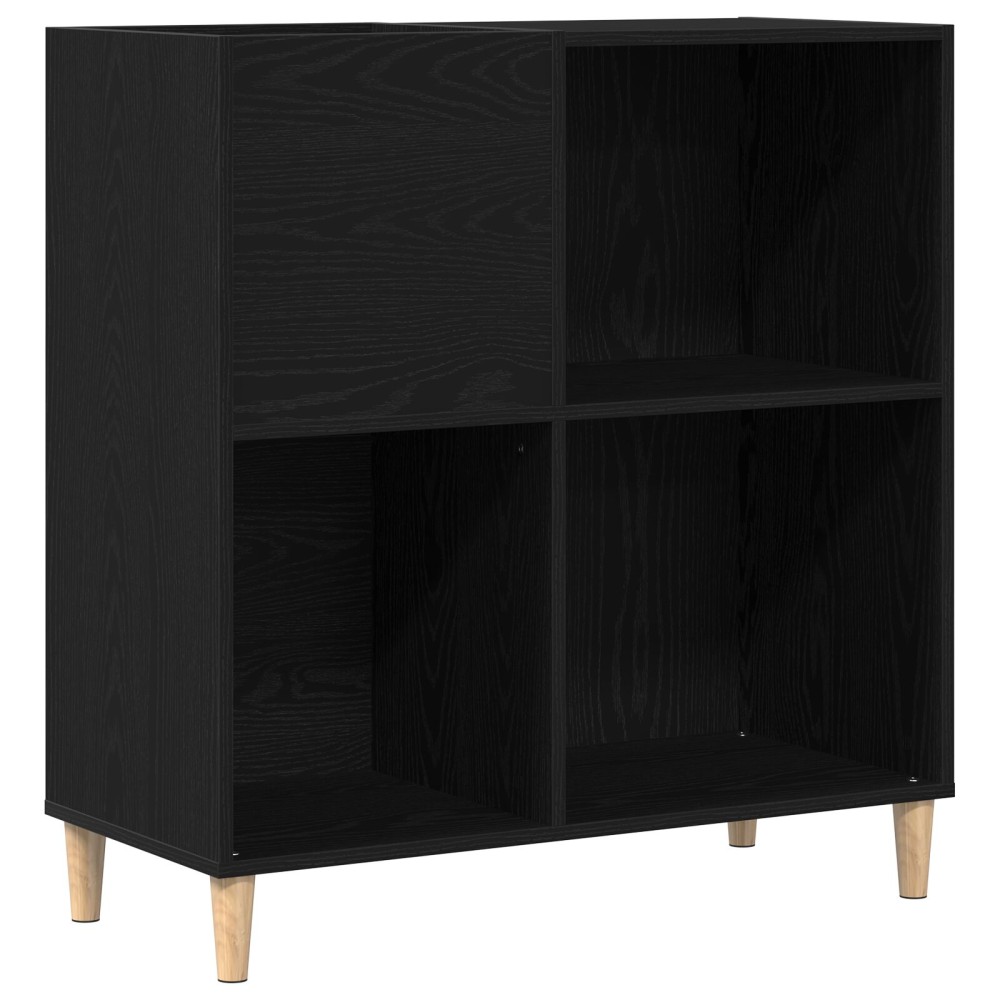 vidaXL Ντουλάπα Δίσκων Μαύρο Δρυς 84,5x38x89 εκ Επεξεργασμένο Ξύλο
