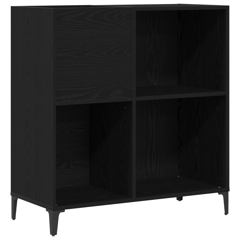 vidaXL Ντουλάπι Δίσκων Μαύρο Δρυς 84,5x38x89 εκ Επεξεργασμένο Ξύλο