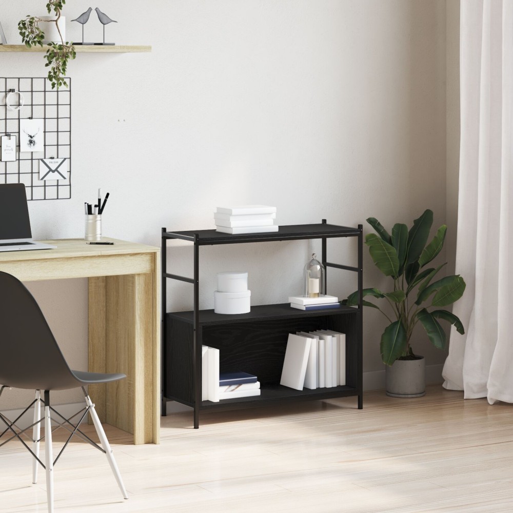 vidaXL Βιβλιοθήκη Μαύρη Δρυς 80x30x78,5 εκ Κατασκευασμένο Ξύλο
