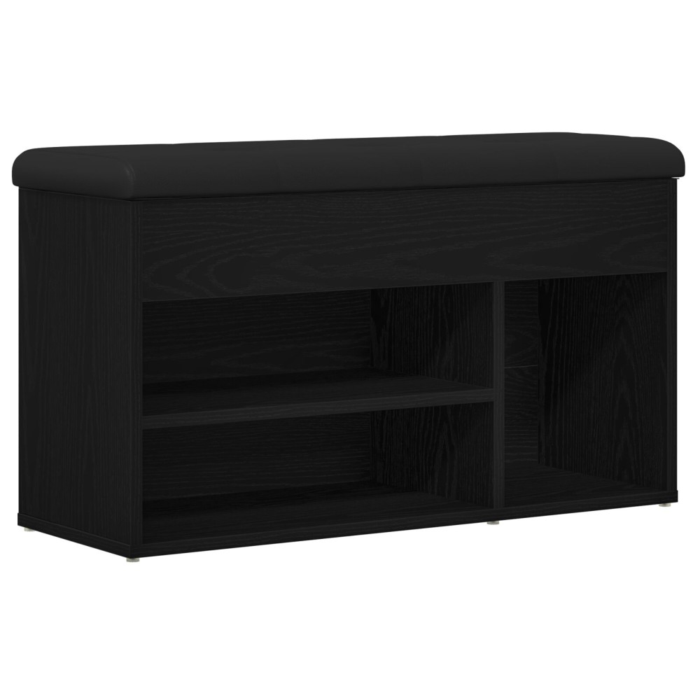 vidaXL Παγκάκι Αποθήκευσης Μαύρο Δρυς 80x30x45 εκ. Συνθετικό Ξύλο