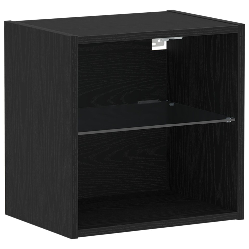 Floating Ράφι vidaXL Μαύρο Δρυς 40x28,5x40 εκ Επεξεργασμένο Ξύλο
