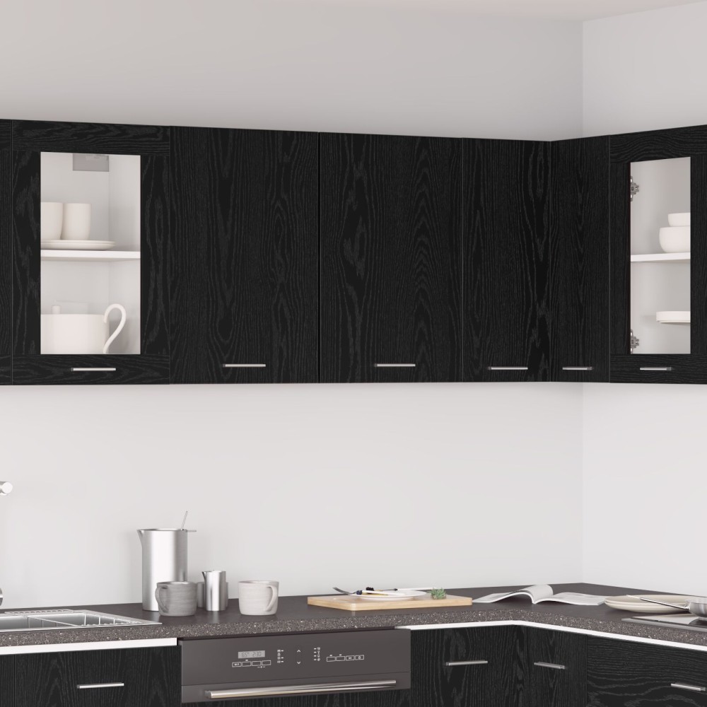 vidaXL Μαύρο Διπλό Ντουλάπι - 80x31x60 εκ - Κατασκευασμένο από Επεξεργασμένο Ξύλο