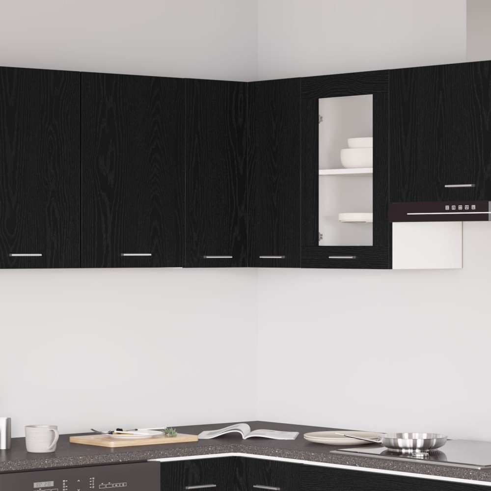 vidaXL Γωνιακό Ντουλάπι - Μαύρο Δρυς - 57x57x60 εκ. - Κατασκευασμένο από Επεξεργασμένο Ξύλο