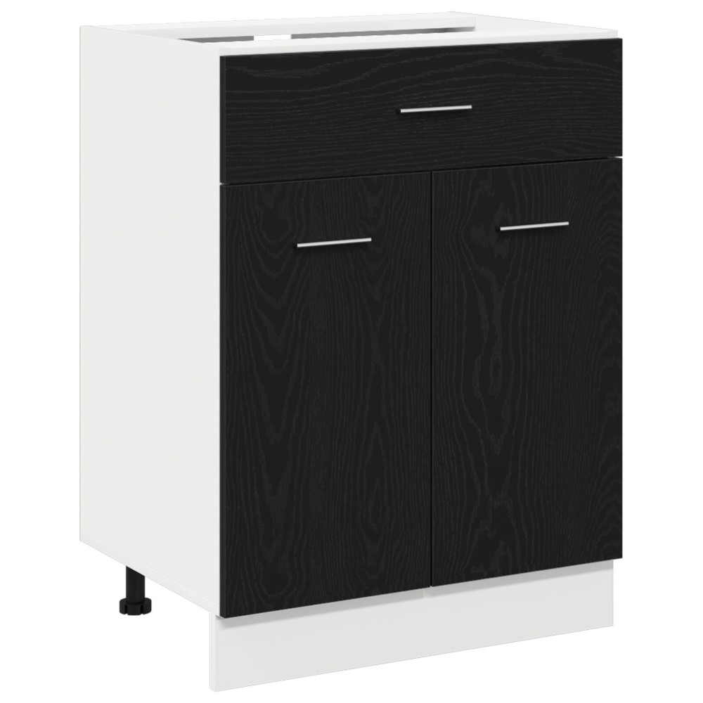 vidaXL Μαύρο Ερμάρι με Συστήματα Στάθμης - 60x46x81.5 εκ Φτιαγμένο από Επεξεργασμένο Ξύλο