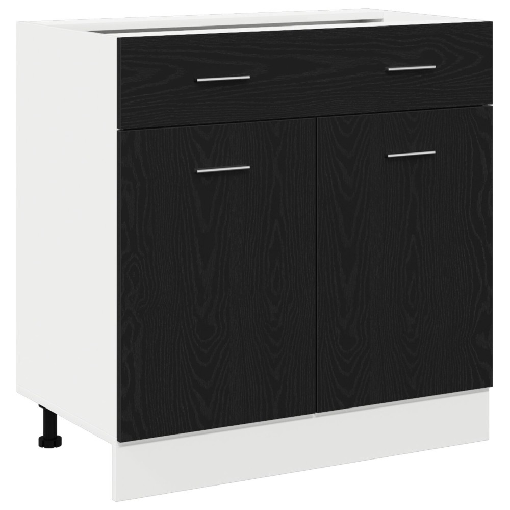 vidaXL Κάβες με Συρτάρι σε Μαύρη Δρυς, 80x46x81,5 εκ, Κατασκευασμένο από Επεξεργασμένο Ξύλο