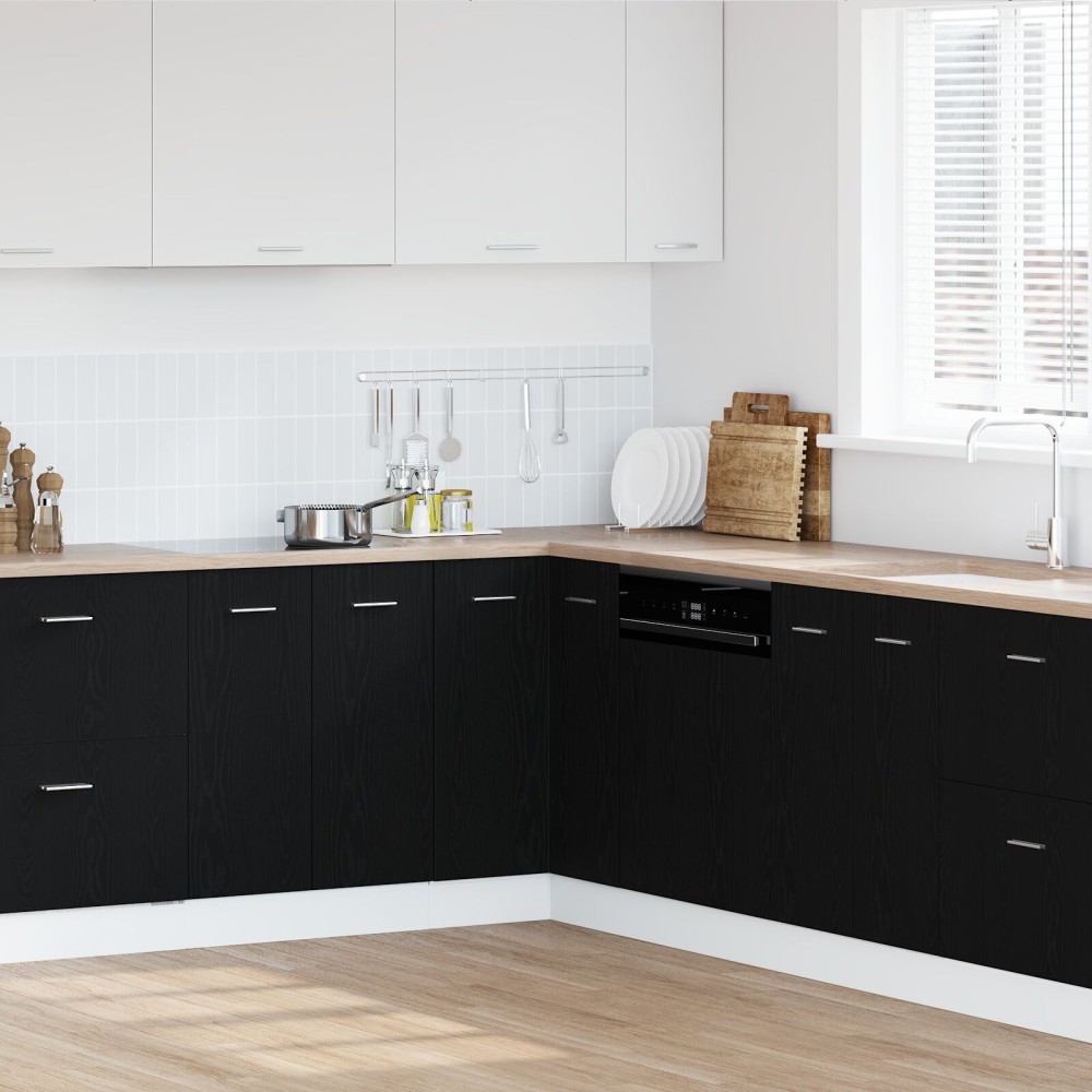 vidaXL Μαύρο Δρυς Γωνιακό Κάτω Ντουλάπι - 75.5x75.5x81.5 εκ