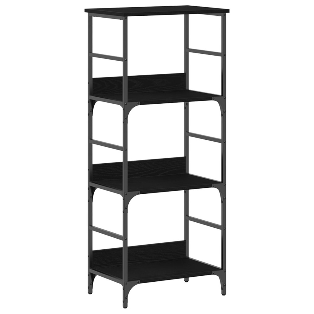 vidaXL Βιβλιοθήκη Μαύρη Βελανιδιά 50x33x117,5 εκ. Επεξεργασμένο ξύλο και Χάλυβας