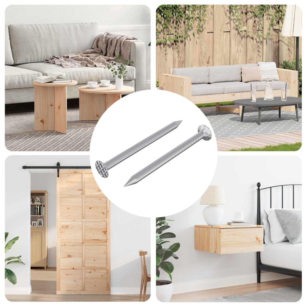 vidaXL Νύχια για Ξύλο 2 pcs Ασημί Ø 3 x 15 χιλ Μέταλλο