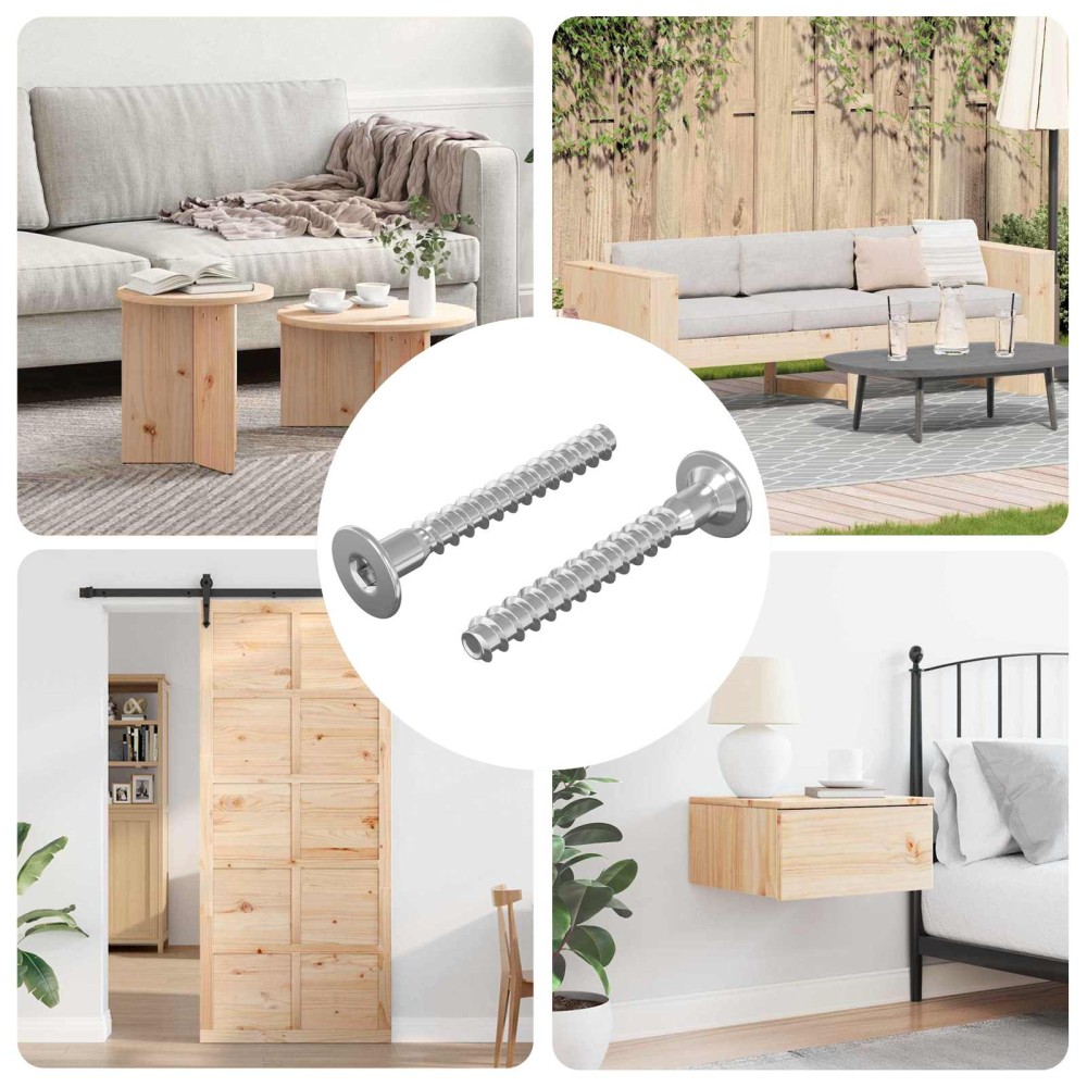 vidaXL Βίδες Επιβεβαίωσης 2 pcs Ασημί Ø5 x 40 mm Μέταλλο