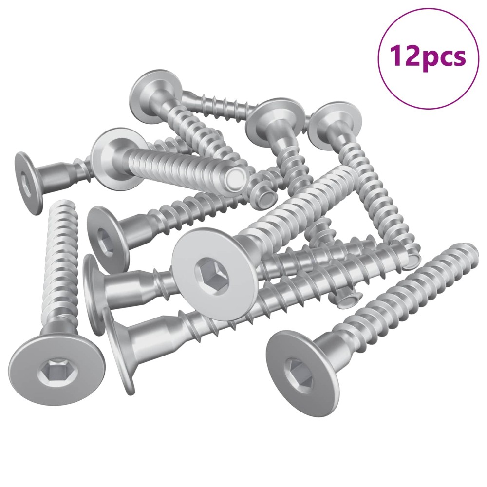 vidaXL Βίδες Επιβεβαίωσης 12 pcs Ασημί Ø5 x 40 mm Μέταλλο