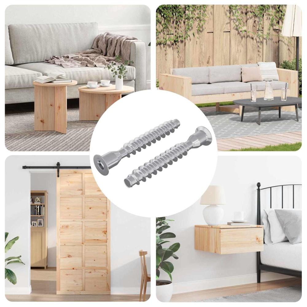 vidaXL Βίδες Επιβεβαίωσης 2 pcs Ασημί Ø7 x 50 χιλ Μέταλλο